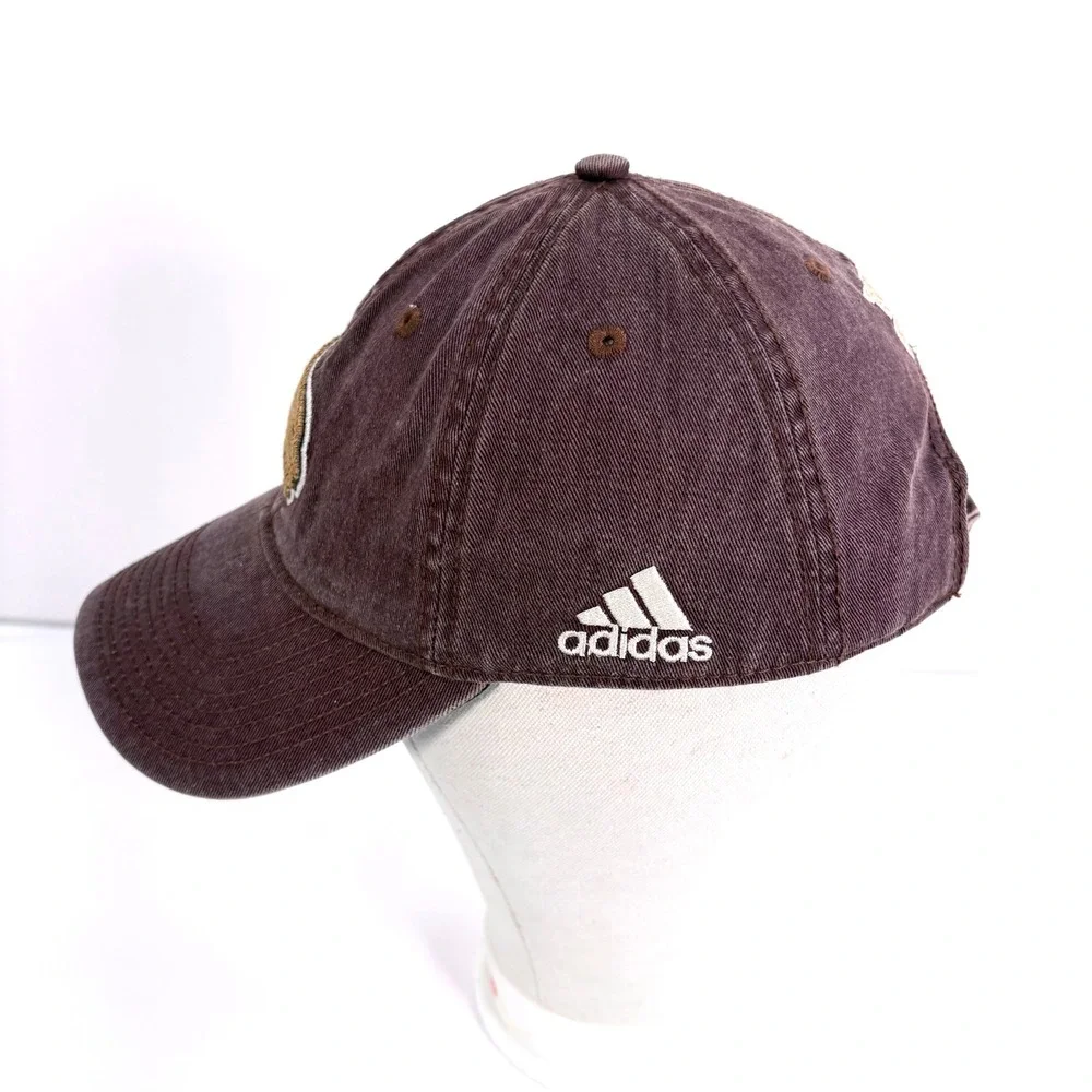 Adidas Texas State Bobcats Hat Distressed Maroon Adjustable Cotton Twill Dad Cap